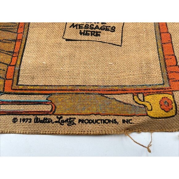 ‘73 WALTER LANTZ COMIC CHARACTER BUZZ BUZZARD BURLAP BULLETIN BOARD 22" X 17” - Picture 2 of 10
